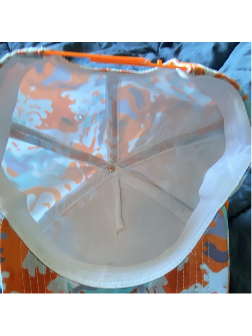 The Jolly Fox Huntsvegas Adjustable Camo Baseball Cap Unisex Orange Blue - Picture 5 of 5